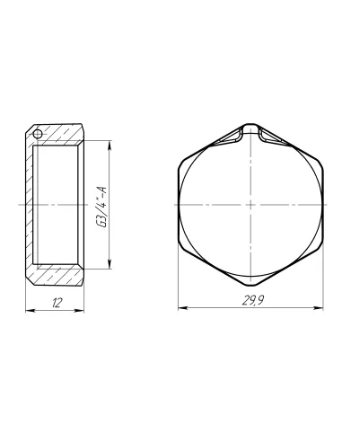 Заглушка Optimum LC401P 3/4 дюйма внутренняя резьба, латунная, под пломбу