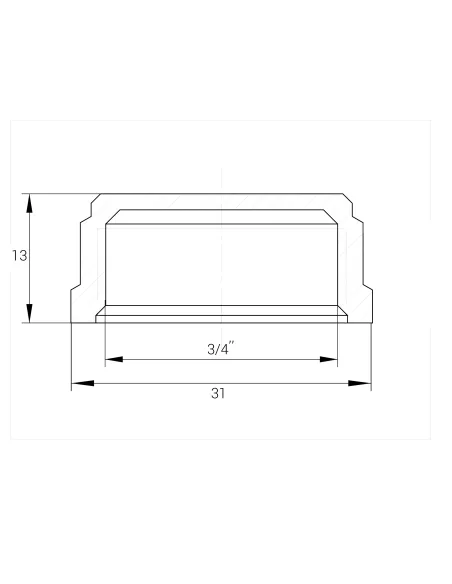 Заглушка Optimum NC401P 3/4 дюйма внутренняя резьба, никелевая, под пломбу