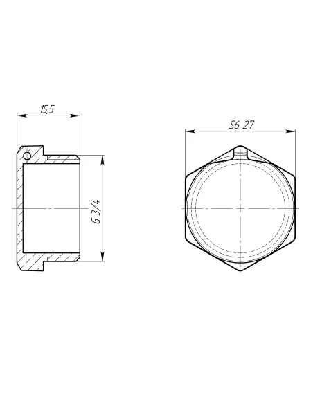 Заглушка Optimum LC402P 3/4 дюйма наружная резьба, латунная, под пломбу