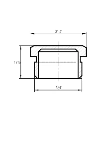 Заглушка Optimum NC402P 3/4 дюйма наружная резьба, никелева, под пломбу