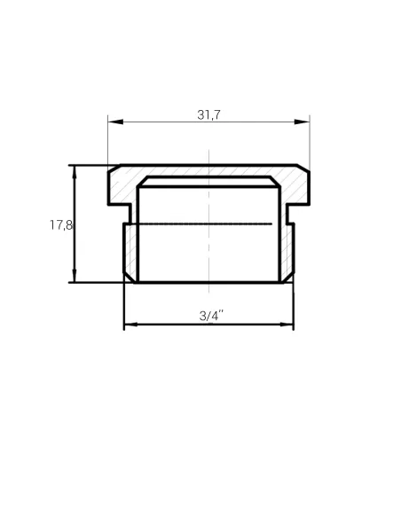 Заглушка Optimum NC402P 3/4 дюйма зовнішнє різьблення, нікельова, під пломбу