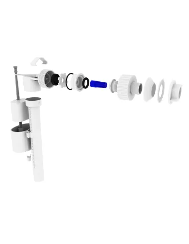 Клапан заполнения бачка унитаза Optimum OPTI 0207 с боковым подключением  и пластиковой резьбой 1/2 дюйма