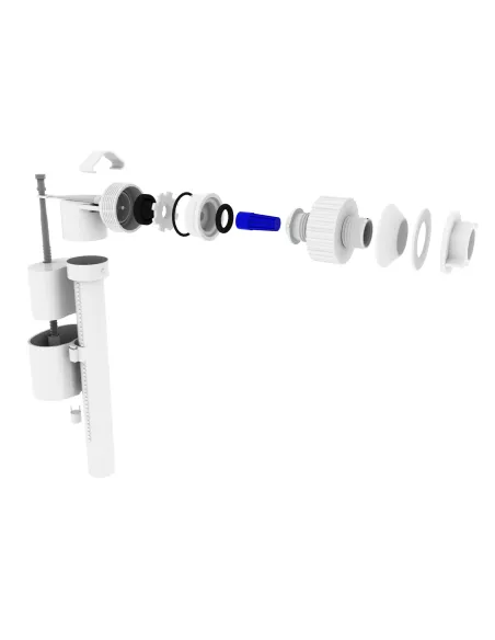 Клапан заполнения бачка унитаза Optimum OPTI 0207 с боковым подключением  и пластиковой резьбой 1/2 дюйма