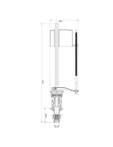Клапан заповнення бачка унітазу Optimum OPTI 0107 з нижнім підключенням та пластиковим різьбленням 1/2 дюйма
