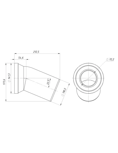 Коліно для унітазу Optimum OPTI 21410/222, 22,5 градуса, діаметр 110 мм