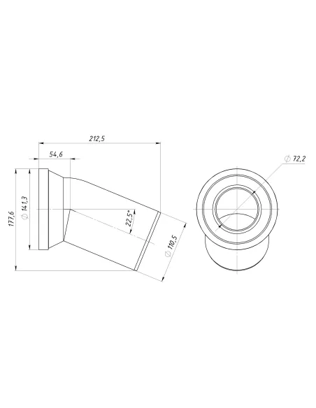 Коліно для унітазу Optimum OPTI 21410/222, 22,5 градуса, діаметр 110 мм