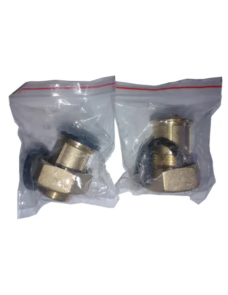 Комплект штуцеров для счетчика Optimum LR543L 1 дюйм ВР х 3/4 дюйма НР латунный