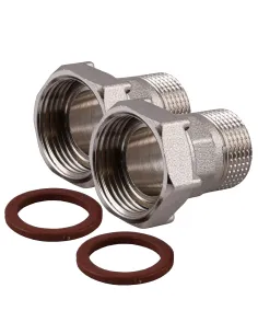 Комплект штуцерів для лічильника Optimum NU543B 1 дюйм х 3/4 дюйма ВН нікелевий