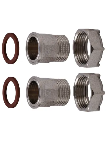 Комплект штуцеров для счетчика Optimum NU543B 1 дюйм х 3/4 дюйма ВН никелевый