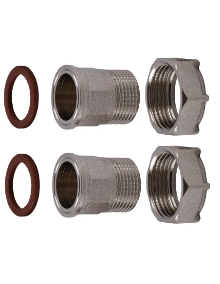 Комплект штуцеров для счетчика Optimum NU543B 1 дюйм х 3/4 дюйма ВН никелевый