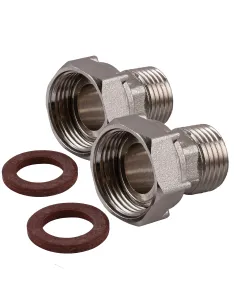 Комплект штуцерів для лічильника Optimum NU433B 3/4 дюйми х 1/2 дюйми ВН нікелеві