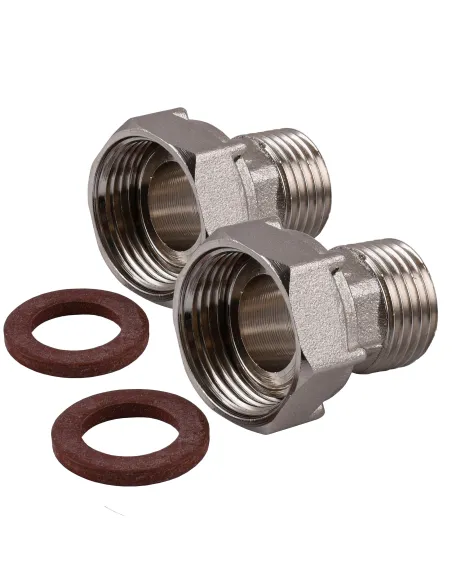 Комплект штуцеров для счетчика Optimum NU433B 3/4 дюйма х 1/2 дюйма ВН никелевый