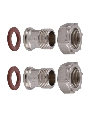 Комплект штуцеров для счетчика Optimum NU433B 3/4 дюйма х 1/2 дюйма ВН никелевый