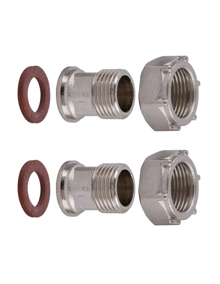 Комплект штуцеров для счетчика Optimum NU433B 3/4 дюйма х 1/2 дюйма ВН никелевый