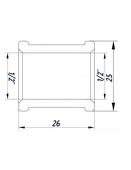 Муфта Optimum SM331S ВВ 1/2 дюйма нержавеющая сталь