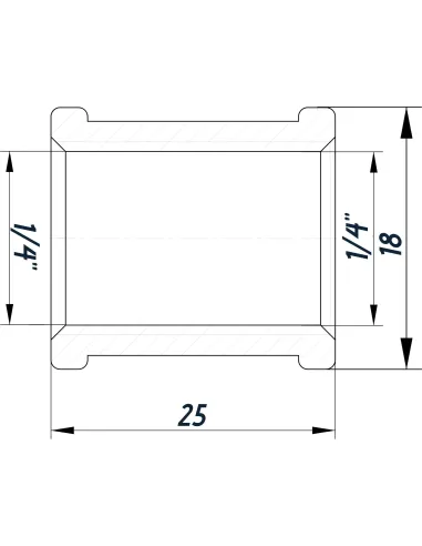 Муфта Optimum NM111O ВВ 1/4 дюйма никелевая восьмигранная