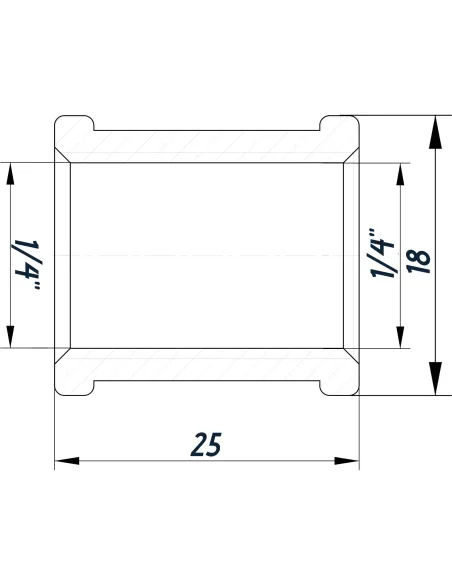 Муфта Optimum NM111O ВР 1/4 дюйма нікелева восьмигранна