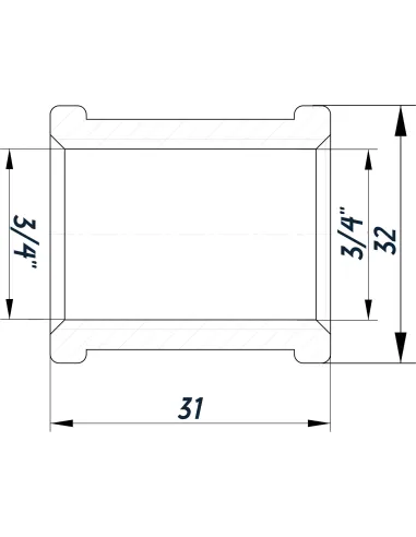 Муфта Optimum NM441L ВР 3/4 дюйма нікелева восьмигранна
