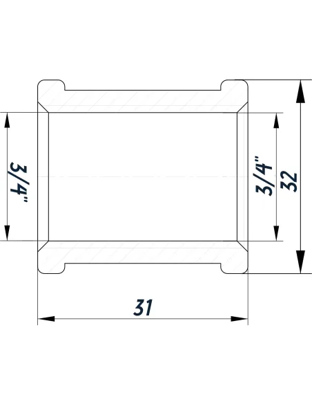 Муфта Optimum NM441L ВР 3/4 дюйма нікелева восьмигранна