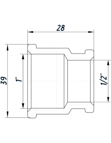 Муфта редукционная Optimum SM531S ВВ 1х1/2 дюйма, нержавеющая сталь