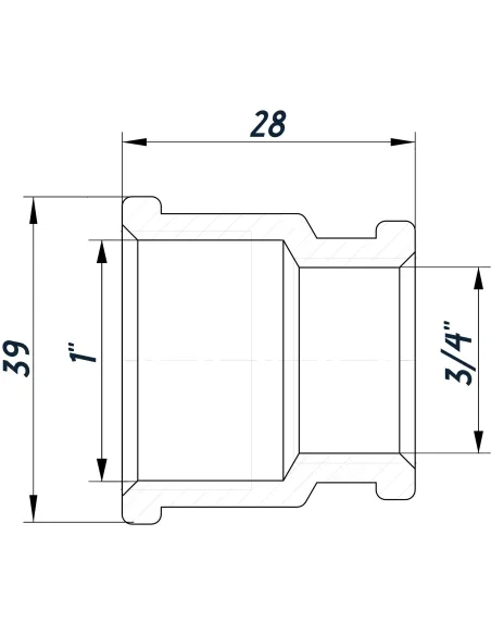 Муфта редукционная Optimum SM541S ВВ 1х3/4 дюйма, нержавеющая сталь