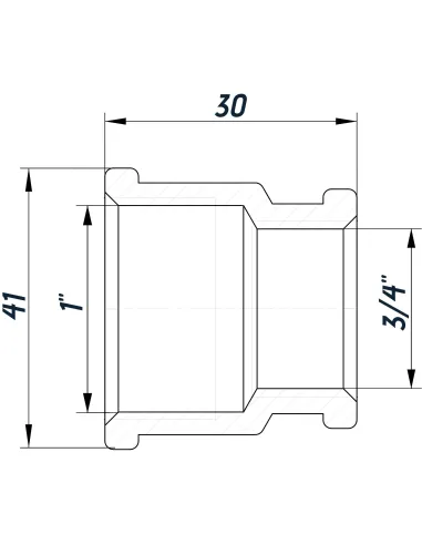 Муфта редукційна Optimum NM541O ВВ 1х3/4 дюйма, нікельована восьмигранна