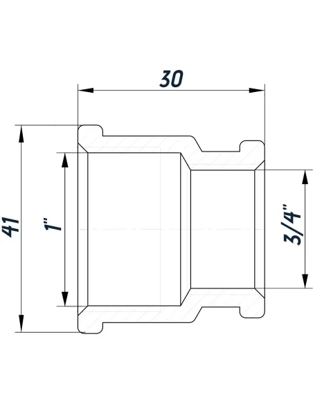 Муфта редукционная Optimum NM541O ВВ 1х3/4 дюйма, никелированная восьмигранная