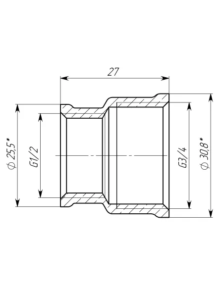 Муфта редукційна Optimum LM431S ВВ 3/4х1/2 дюйми, латунна