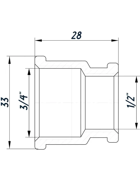 Муфта редукционная Optimum SM431S ВВ 3/4х1/2 дюйма, нержавеющая сталь