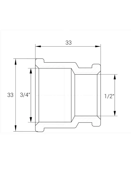 Муфта редукційна Optimum NM431L ВВ 3/4х1/2 дюйми, нікельована