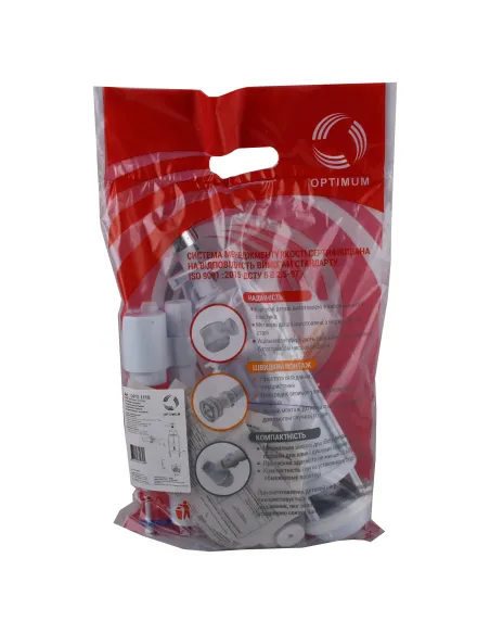 Комплект арматуры для сливного бачка Optimum OPTI 1110 2 режима, боковой подвод 1/2 дюйма