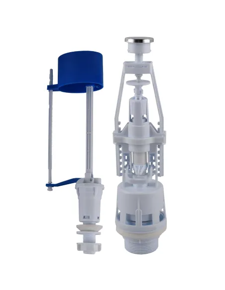 Комплект арматуры для сливного бачка Optimum OPTI 0710 нижний подвод 1/2 дюйма, сливной механизм с одной кнопкой