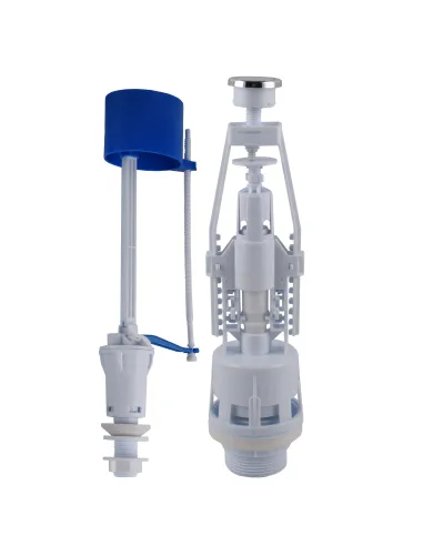 Комплект арматуры для сливного бачка Optimum OPTI 0710 нижний подвод 1/2 дюйма, сливной механизм с одной кнопкой