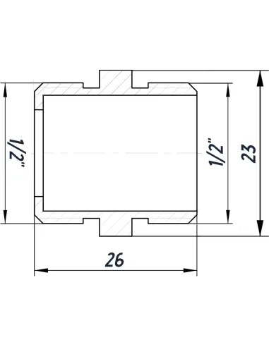 Ниппель Optimum NN332G 1/2 дюйма НР, никелированный под прокладку