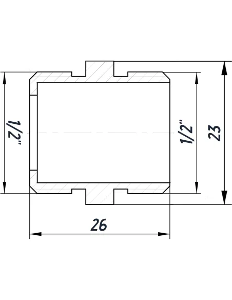 Ниппель Optimum NN332G 1/2 дюйма НР, никелированный под прокладку