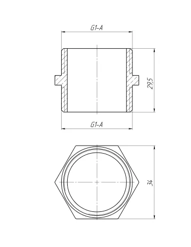 Ниппель Optimum LN552S 1 дюйм НР, латунный
