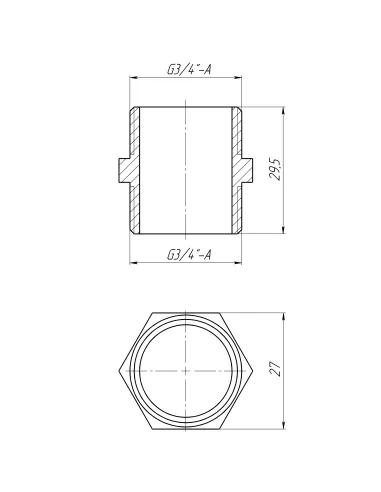 Ниппель Optimum LN442S 3/4 дюйма НР, латунный