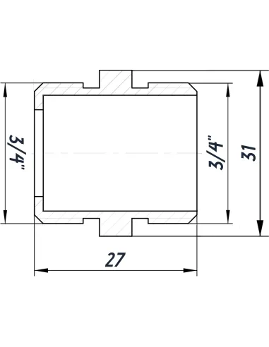 Ниппель Optimum NN442G 3/4 дюйма НР, никелированный под прокладку