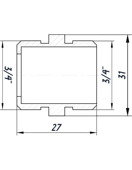 Ниппель Optimum NN442G 3/4 дюйма НР, никелированный под прокладку