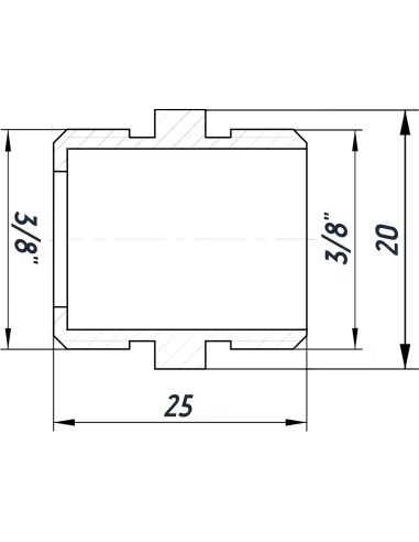 Ниппель Optimum NN222G 3/8 дюйма НР, никелированный под прокладку