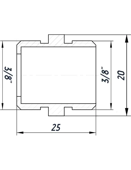 Ниппель Optimum NN222G 3/8 дюйма НР, никелированный под прокладку
