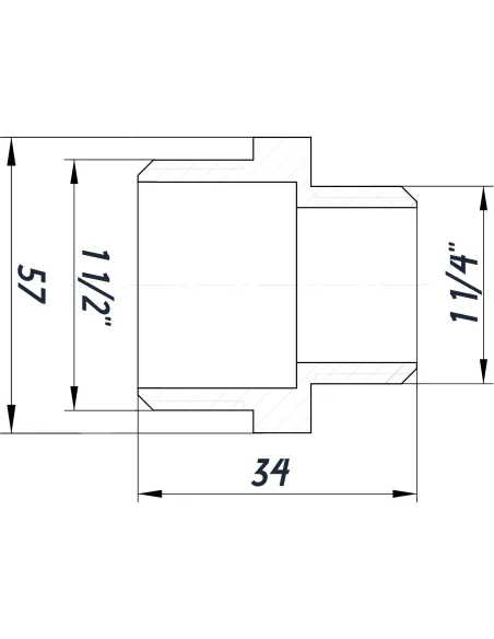 Ниппель редукционный Optimum NN762S 1 1/2 х 1 1/4 дюйма НР, никелированный