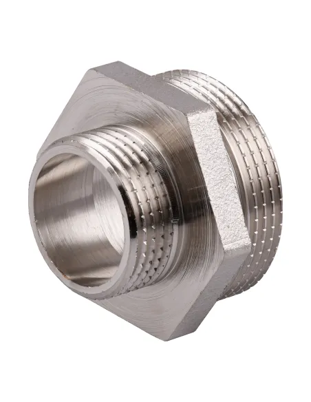 Ніпель редукційний Optimum NN752S 1 1/2 х 1 дюйми НР, нікельований