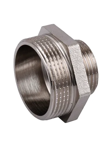 Ниппель редукционный Optimum NN752S 1 1/2 х 1 дюйма НР, никелированный