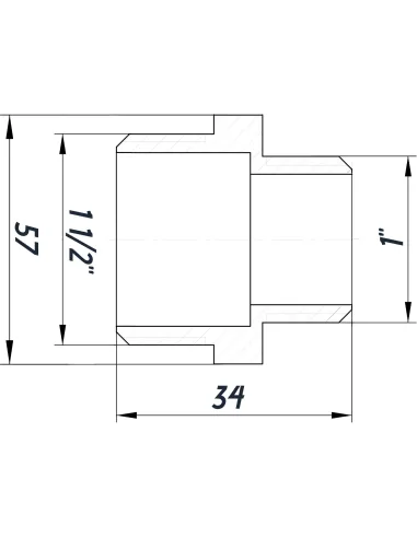 Ниппель редукционный Optimum NN752S 1 1/2 х 1 дюйма НР, никелированный