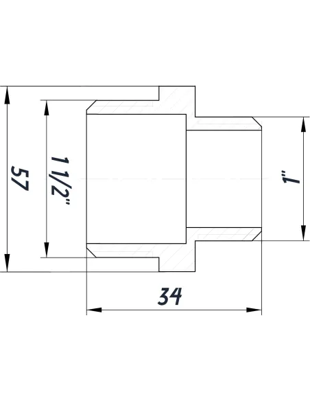 Ниппель редукционный Optimum NN752S 1 1/2 х 1 дюйма НР, никелированный