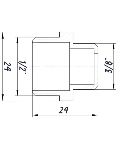 Ніпель редукційний Optimum NN322G 1/2 х 3/8 дюйми НР, нікельований під прокладку