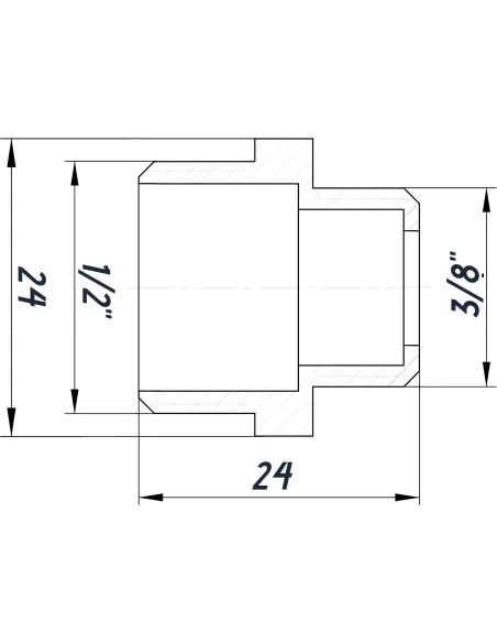 Ниппель редукционный Optimum NN322G 1/2 х 3/8 дюйма НР, никелированный под прокладку