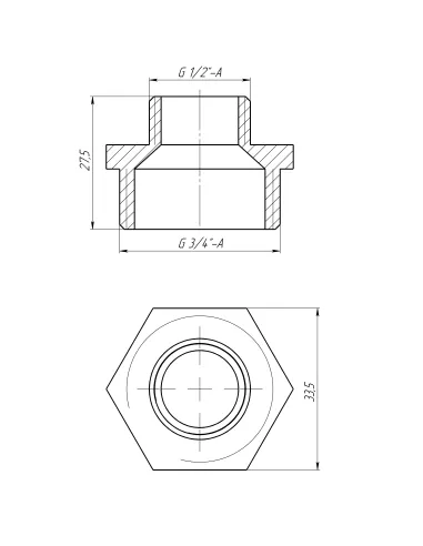 Ниппель редукционный Optimum LN532S 1 х 1/2 дюйма НР, латунный