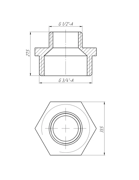 Ниппель редукционный Optimum LN532S 1 х 1/2 дюйма НР, латунный